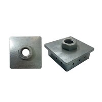 1x EZY-FIX ADJUSTABLE STUMP PLATE Certifications Nut M24 75mm x 75mm - HDG