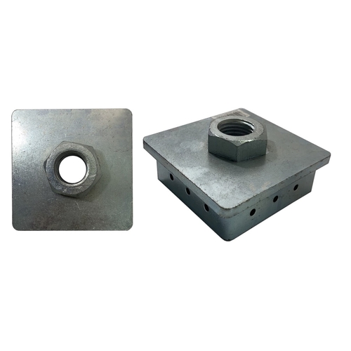 1x EZY-FIX ADJUSTABLE STUMP PLATE Certifications Nut M30 90mm x 90mm ASP30x90EF - Hot Dipped Galvanised