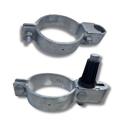 1x Adjustable 100NB Clamp On Hinge Set for Steel Post (CH100-N) - Gate Farm Fence Cattle Yard 