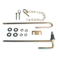 1x FARM GATE HINGE SET 400mm with FGF-SCR suits 25NB Gold Zinc - Fastener Post