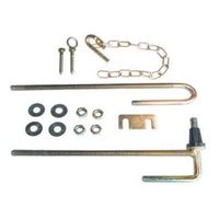 1x FARM GATE HINGE SET 400mm with SSSF suits 25NB Gold Zinc - Fastener Post