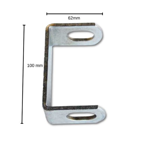 1x PANEL BRACKET 13mm C CLEAT suits 12mm Drop Pin - Stockyard Flat Mild Steel 