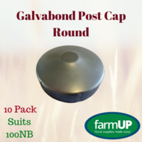 10x GALVABOND POST CAP ROUND suits 100NB PIPE 114mm - Tube End Fence Flat Top New