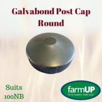 1x GALVABOND POST CAP ROUND suits 100NB PIPE 114mm - Tube End Fence Flat Top New