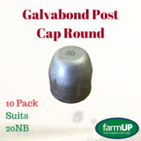 10x GALVABOND POST CAP ROUND suits 20NB PIPE 27mm Tube End Fence Flat Top Pool