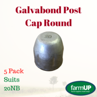 5x GALVABOND POST CAP ROUND suits 20NB PIPE 27mm Tube End Fence Flat Top Pool