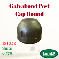 10x GALVABOND POST CAP ROUND suits 25NB PIPE 33.7mm Tube End Fence Flat Top New