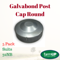 5x GALVABOND POST CAP ROUND suits 32NB PIPE 42.4mm Tube End Fence Flat Top New