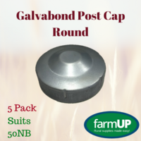 5x GALVABOND POST CAP ROUND suits 50NB PIPE 60.3mm Tube End Fence Flat Top New