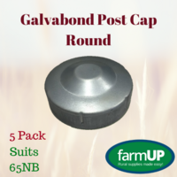 5x GALVABOND POST CAP ROUND suits 65NB PIPE 76.1mm Tube End Fence Flat Top New