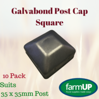 10x Galvabond Fence Post Cap Square Tube End Steel suits 35mm x 35mm
