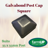 1x GALVABOND POST CAP SQUARE 35mm x 35mm - Fence Post Tube Flat Top New