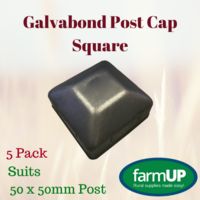 5x Galvabond Fence Post Cap Square Tube End Steel suits 50mm x 50mm