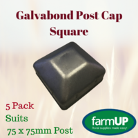 5x Galvabond Fence Post Cap Square Tube End Steel suits 75mm x 75mm