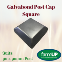 1x GALVABOND POST CAP SQUARE 90mm x 90mm - Fence Post Tube Flat Top New