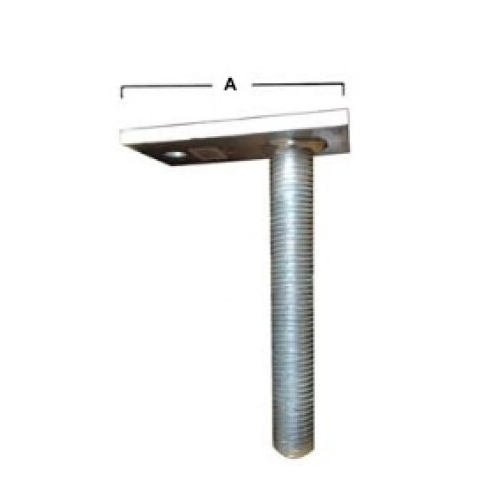 1x POST PLATE 1 HOLE THREADED ROD 30mm - Pre-Welded Beam Support Metric Bearer - Hot Dipped Galvanised