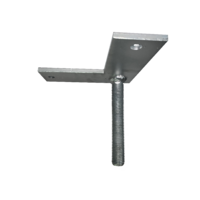 1x POST PLATE CORNER THREADED ROD 30mm - Pre-Welded Beam Support