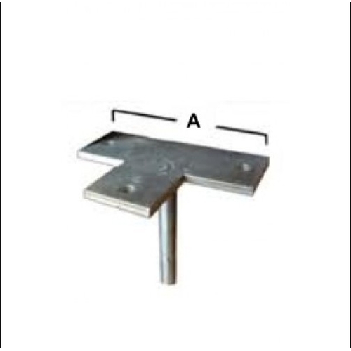 1x POST PLATE T-BEAM THREADED ROD 24mm - Pre-Welded Bearer Support - HDG