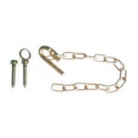 5x SPRING SECURITY SCREW FASTENER 450mm Chain & Steel Ring - Gate Farm Hinge